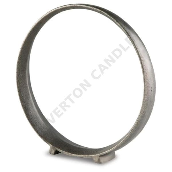 RIVERTON CANDLE & BATH for Antique 14 in. x 14.5 in. Round Metal Gray Sculpture