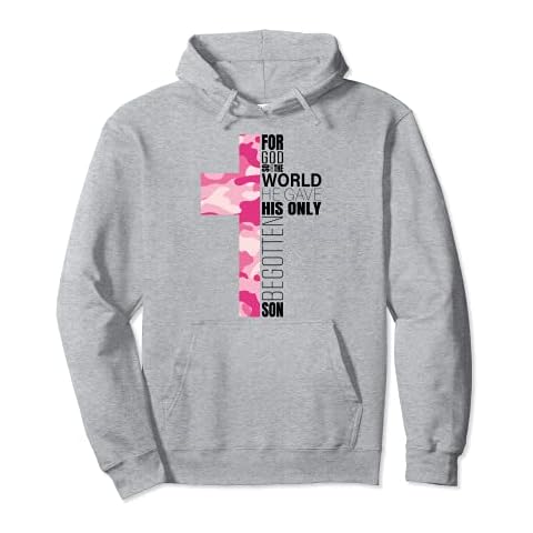 Cute Pink Camo Christian Cross Hoodie Cover