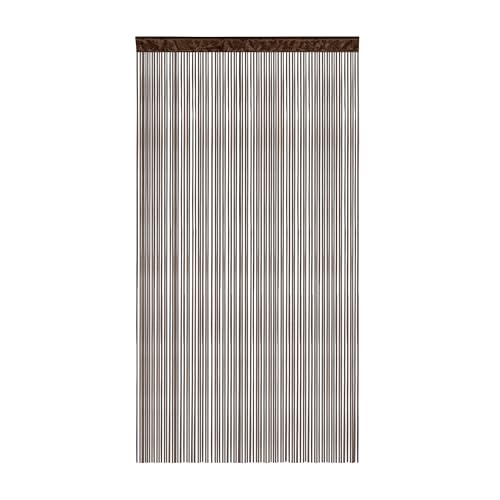 Victoria M. Leonora Cortina de Hilos para Puertas, Divisor de Habitaciones con Bolsillo para Barra, Lavable, Acortable, 100 x 245 cm, Marrón
