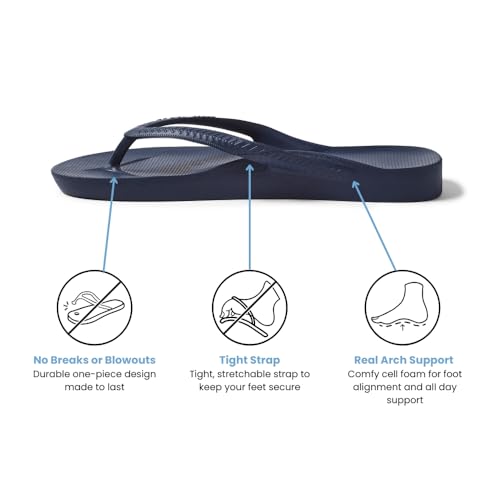 Image of Archies Arch Support Flip Flops for Men & Women - Orthotic Sandals for Plantar Fasciitis Relief - Lightweight, Cushioning, Shock-Absorbing Thong Sandals for Walking, Foot Pain & All-Day Comfort