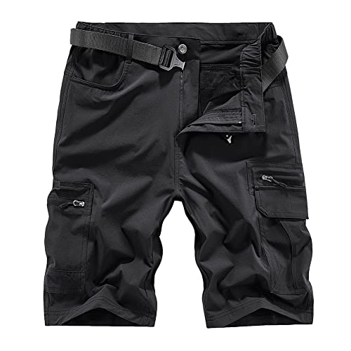 Quick Dry Hiking Shorts Men's Cargo Casual Outdoor 4-Way Stretchy Lightweight Summer Short with Multi Pockets 30-46 (No Belt)