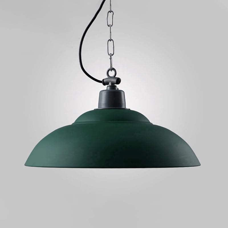 Lampada a sospensione in stile industriale semplice verde Lampada a sospensione moderna nordica in metallo Lampadario vintage rotondo con base E27 Lampada a sospensione for isola cucina Sala da