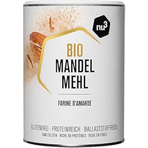 Nu3 bio amandelmeel – 420g meel gemaakt van Spaanse amandelen – 51% proteïne – minder koolhydraten – minder vet – eiwit…