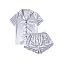 LYANER Women's Satin Pajama Set - Short Sleeve Top & Shorts, Silky Sleepwear For Lounge & Comfort