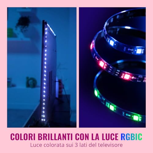 Wiz Hdmi Sync Box Con Retroilluminazione Tv, Sincronizza La Luce Con Film, Giochi E Musica, Hdmi 2.0, Striscia Led Rgbic Per Tv Da 75-85 Pollici, Controllo Con App, Compatibile Con Google E Alexa - 4