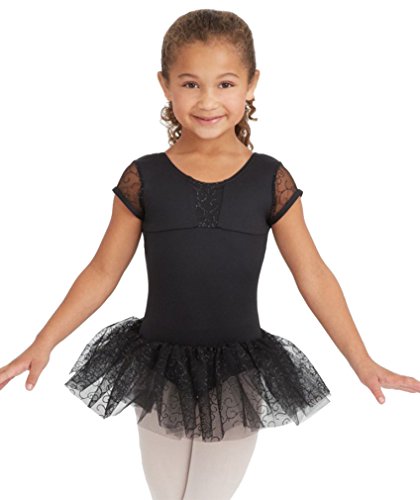 Capezio Girls Cap-Sleeve Tutu Dress, Lavender Butterfly, Intermediate