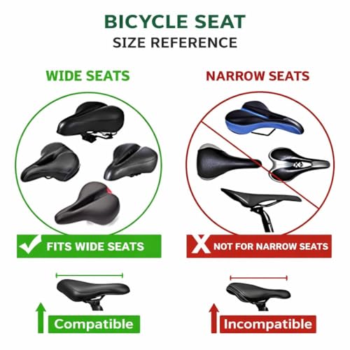 Image of Waterproof Classic U12 Silica Gel and High-Density Foam Bicycle Seat Cover for Wide Seats (Black)