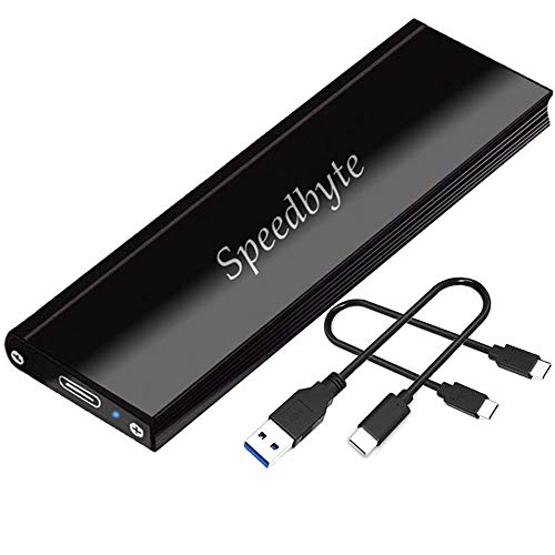 M.2 NVMe SSD Enclosure - Speedbyte Ultra-Slim M-Key to USB3.1 Gen2 Type-C 10Gbps External Hard Drive Case. Applicable to Size 2242/2260/2280 for Samsung 960/970EVO/PROWD NVME SSD