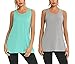 Aibrou Camiseta Sin Mangas de Fitness para Mujer Chaleco Deportivo Tops Camisa de Yoga, Pack de 1/2