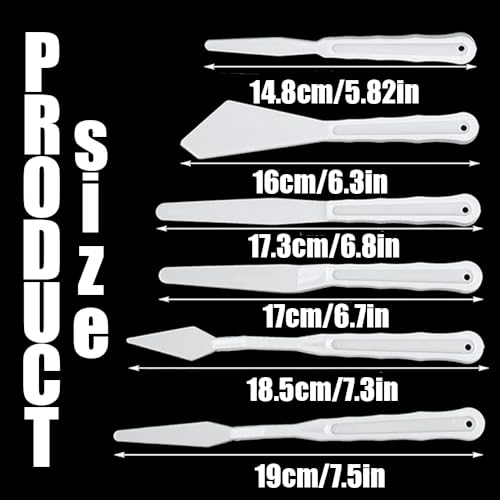 5 Sets 30Pcs Plastic Spatula Palette Knives, Palette Knife Set Thin and Flexible Art Knife Tools, Painting Knife for Mixing, Spreading, Scratching, Layering Colors, Watercolor Painting - Thumbnail 2