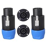 HBU 2 Sets (4 Packs) 8 Pole Speakon Connector Kit - 2pcs 8 Pin Speak-ON Connectors and 2pcs Panel Mount Chassis Socket Adapter for NL8FC, NL8FX, NLT8X, NL8FC, NL8FX with Twist Lock