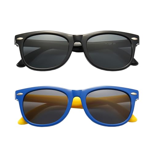 Image of FANNYGO 3 Pack Kids Sunglasses for Boys Girls Kid children's Polarized Sunglasses Age 3-10