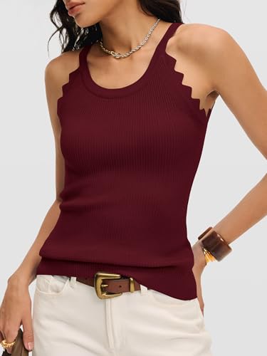Image of ANRABESS Womens Summer Tank Tops Sleeveless Ribbed Camisole | Spaghetti Strap Cami Sweater, Soft Lightweight, Slim Knit, Casual Beach Vacation Travel Office Clothes, Spring Fall Layering