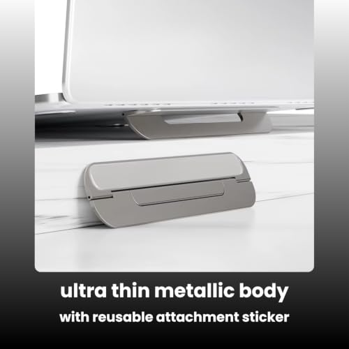Image of The Stealth Ultra Slim Laptop Riser Stand for MacBook I Aerospace Grade Aluminium I Heat Dissipation I 3 Elevation Levels (Metallic Grey)