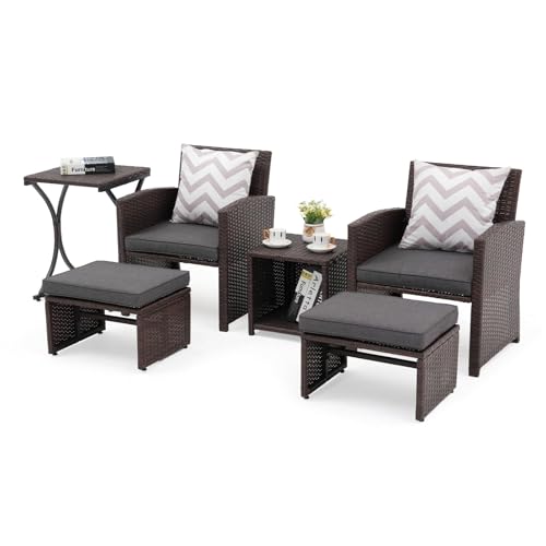 OC Orange-Casual 6 Piece Patio Wicker Furniture Set, Balcony All ...