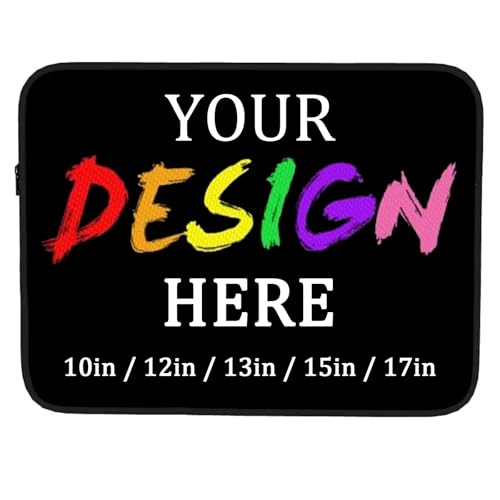 Custom Laptop Sleeve Bag Personalized Laptop Bag with Photo Text Logo Customized Shockproof Protective Case Business Briefcase with Zipper for Ultrabook Notebook Tablet 13 Inch
