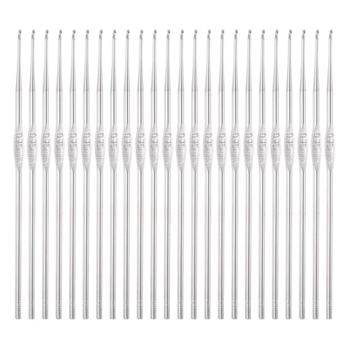 Agujas de ganchillo de 0,75 mm suaves de hierro para tejer hilo, 24 uds