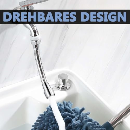 Wasserhahn Verlängerung, 360 Grad Wasserhahn Schlauch 20cm, Wasserhahnverlängerung Breite Anwendbarkeit, Wasseranschluss Verlängerung Wasserhahnverlängerung Küche für Küchen Toilette