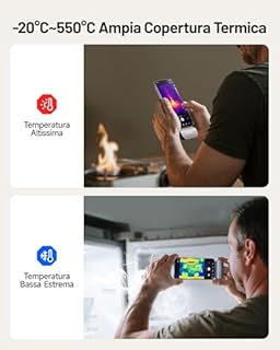 TOPDON TC002C Duo Termocamera Professionale per Android e iPhone, 512x384 TISR ad Altissima Risoluzione Telecamera Termica USB-C, da -20℃ a 550℃, Precisione 0.1℃, Frequenza 25Hz, 40mK