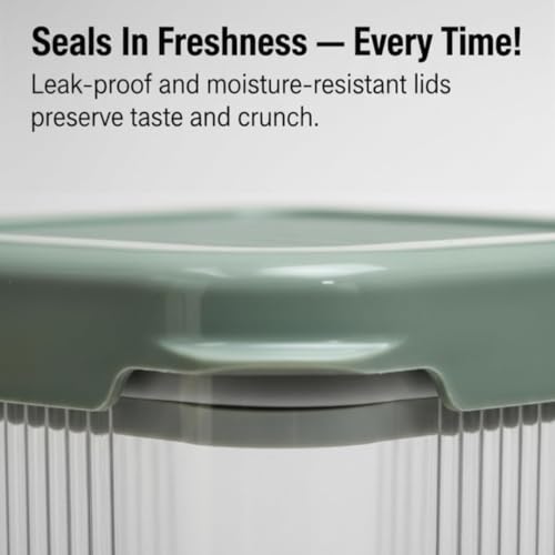 Image of Raawan Plastic Storage Containers Set for Kitchen | Leak-Proof Pantry Organizers for Grains, Pulses, Cereals, and Dry Fruits | Durable, Space-Saving Design (2, 1800)