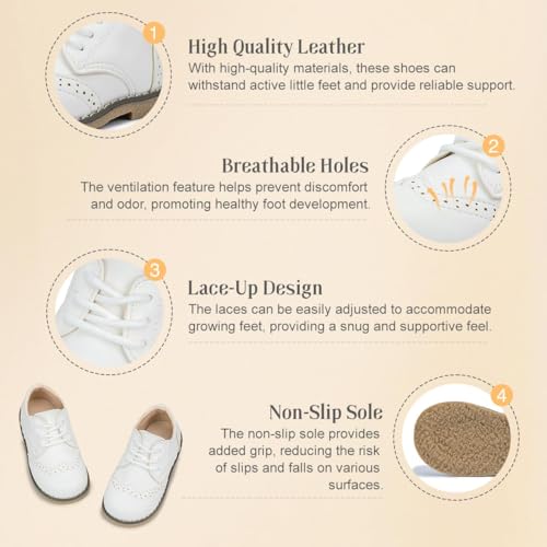 Image of KIDSUN Girl's Oxford School Uniform Dress Shoe Princess Flats Bow Slip on Loafer (Toddler /Little Kid)