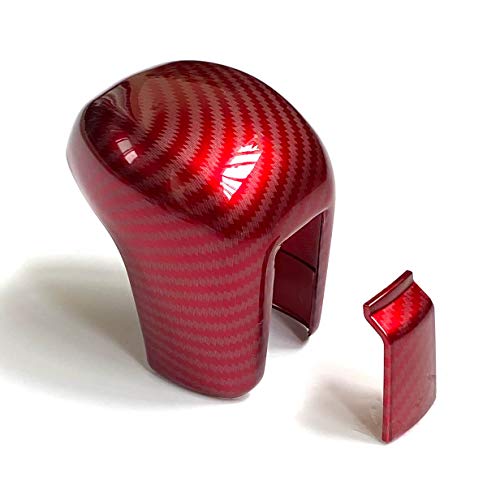 Peopop Carbon Fiber Abs Gear Shift Knob Cover Trim Fit For 10Th Gen Civic Automatic Transmission Honda Civic Sedan 2016 2017 2018 2019 2020 (Red) #TOP1