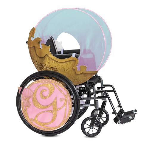 Creating Inclusive Halloween Costumes for People With Mobility Devices 3 Disguise Wicked Glinda Wheelchair Cover, Official Wicked Movie Adaptive Wheelchair Cover Costume Accessory
