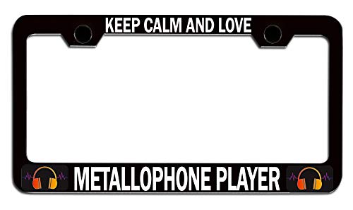 Custom Brother - Keep Calm And Love Metallophone Player Black Steel Auto Suv License Plate Frame License Tag Holder, W59 #TOP5