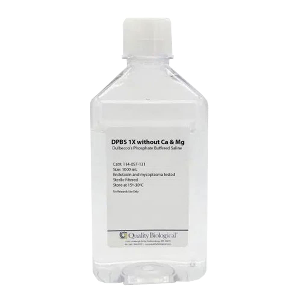 Quality Biological 114-057-131 Dulbecco's Phosphate Buffered Saline Without Ca & Mg, 1X, 1L