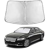 EcoNour Windshield Sunshade for Lincoln Continental 2017-2018 2019 2020, Sun Visor for Front Windshield & Window Sun Shade Cover, UV Heat Blocker & Protector, Car Accessories