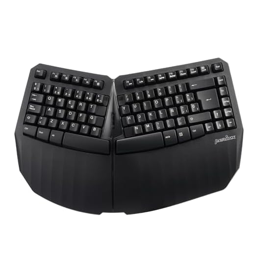 Perixx PERIBOARD-613B Mini Teclado Ergonómico Inalámbrico con Modo Dual 2.4G y Bluetooth, Compatible con Windows 10 y Mac OS X System, Negro, Layout Español