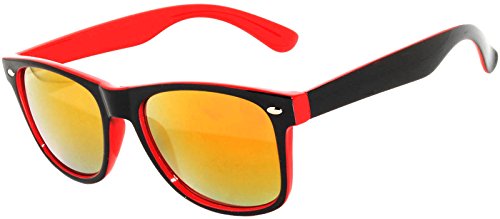 OWL New Women Vintage Two-Tone Sunglasses (Red Mirror Lens)