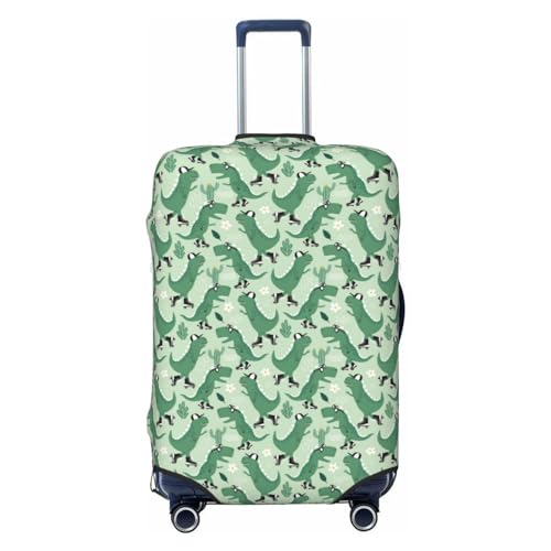 Dinosaurs On Roller Skater Luggage Cover Protector Anti-Scratch Washable Fits 18-32 Inch Luggage-Small