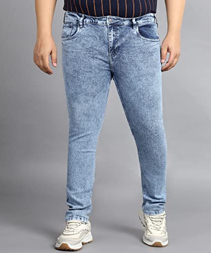 Image of Urbano Plus Men's Regular Fit Washed Jeans Stretchable