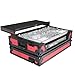ProX Flight Case for Pioneer DJ DDJ-SX DDJ-RX & Denon MCX7000 With Sliding Laptop Shelf, LED Lights and Wheels - Black on Red Design - XS-DDJSX WLTRB