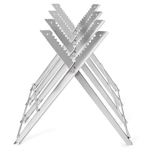 TANGZON Folding Saw Horse, Heavy Duty Log Sawhorses Stand with Notched Sawteeth, Portable Wood Splitter Work Bench for Hand Saw Chainsaw, 100KG Load Capacity 9 TANGZON Folding Saw Horse, Heavy Duty Log Sawhorses Stand with Notched Sawteeth, Portable Wood Splitter Work Bench for Hand Saw Chainsaw, 100KG Load Capacity - Image 9