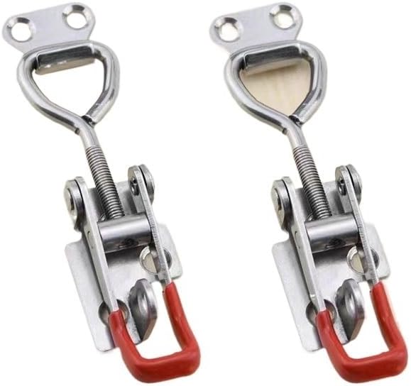 EFARMA Spring Toggle Latch Hasp,Catch Clamp Clip,Industrial Hardware Stainless Steel Threaded Adjustment Buckle Mechanical Equipment Lock Box Buckle Hasp (Color : C 95mm) (Color : D 95mm)