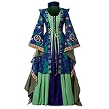 CosplayDiy Medieval Green Velvet Dress Witch Cosplay Costume Robes Adult for Women Plus Size
