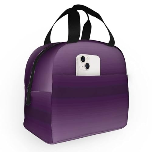 Fubido Abstract Pattern, Insulated Lunch Box Tote Bag For Women Adult Men,Abstract Digital Image,Reusable Leakproof Cooler Cute Lunch Box Bags For Work Office Picnic Or Travel,Purple #TOP24