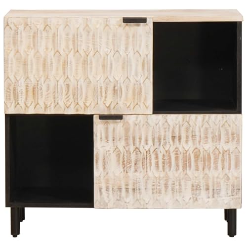 Buffet de Rangement Rectangulaire Moderne Blanc 80 x 33 x 75 cm