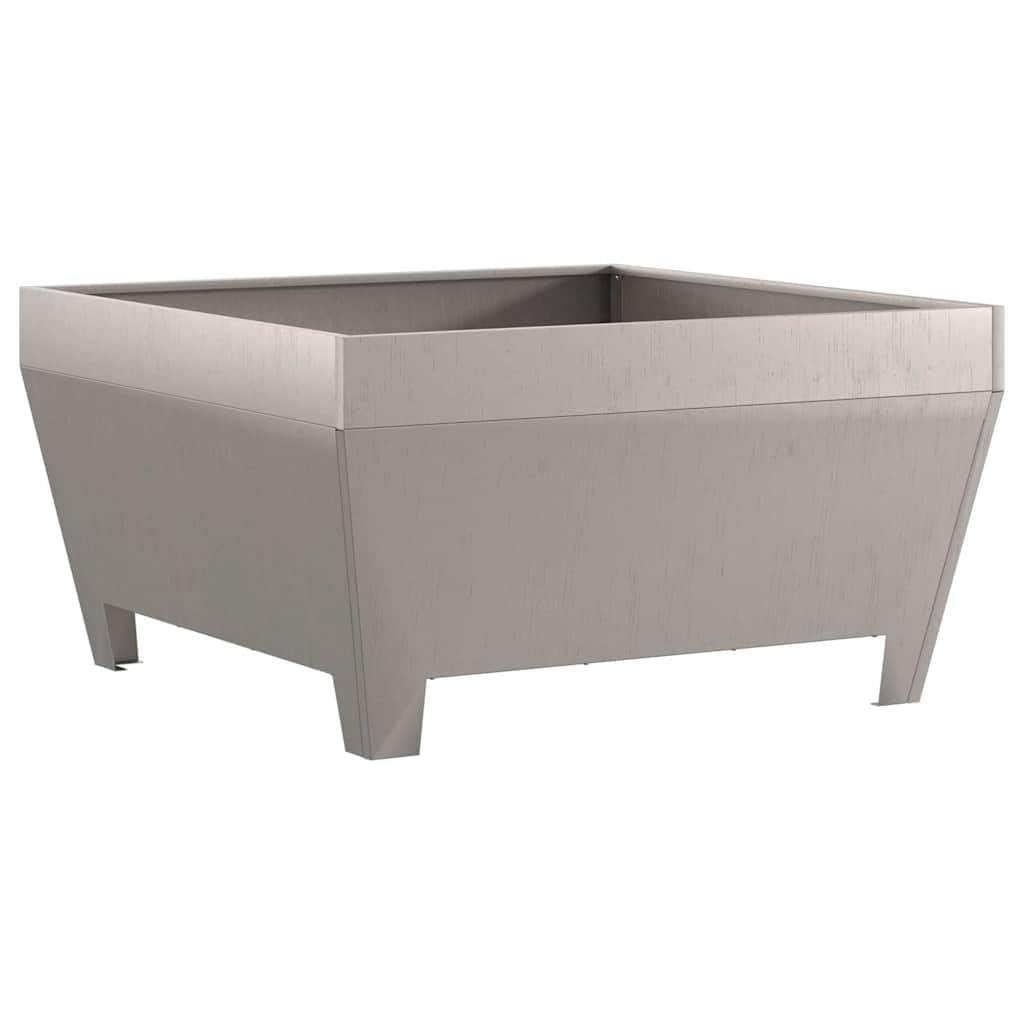Mangloder Brasero marrón de acero resistente a la intemperie, 80 x 80 x 43 cm, inoxidable y mate, para jardín, terraza, balcón, exterior, calefacción con llama, decoración independiente, 12,7 kg