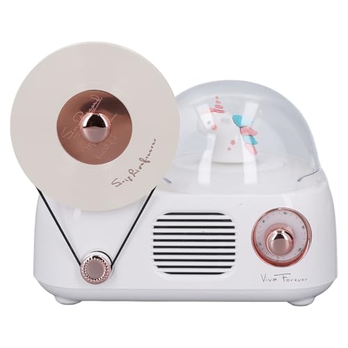 Altavoz Vintage con Altavoz Retro Ligero con Estrés Ligeramente Iluminado Portátil para Uso Diario (WHITE)