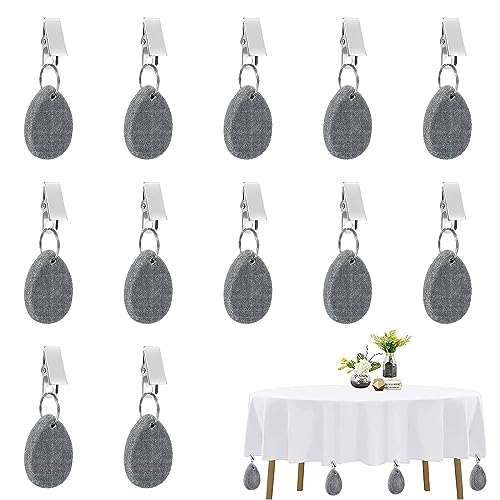 JAWAI 12 Pezzo Pesi per Tovaglia con Clip, Pesi Tovaglia Clip Ciondolo, Pesi Fermatovaglia, Tavola all’Aperto Clip Ciondolo, Tovaglia Fissa, Adatta per Riunioni di Famiglia, Matrimoni o Cene