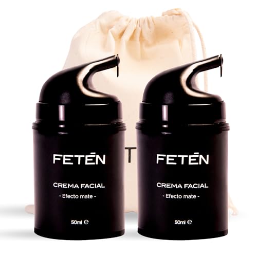 FETĒN Crema Hidratante Facial Hombre – Crema antiarrugas pack 2 uds con ácido hialurónico, efecto antiedad y matificante, cuidado de cara día y noche, men skincare, rejuvenecedora antiacné