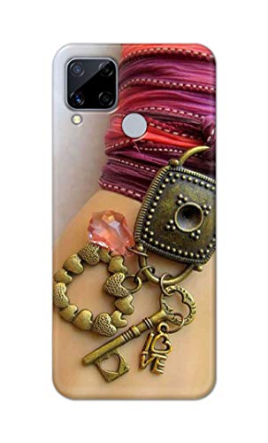 Image of Girl Hand with Keychain Hard Back Case Cover for Realme C15 / C12 / Narzo 20 / Narzo 30A / C25 / C25s Back Cover -(J5) VNS2228