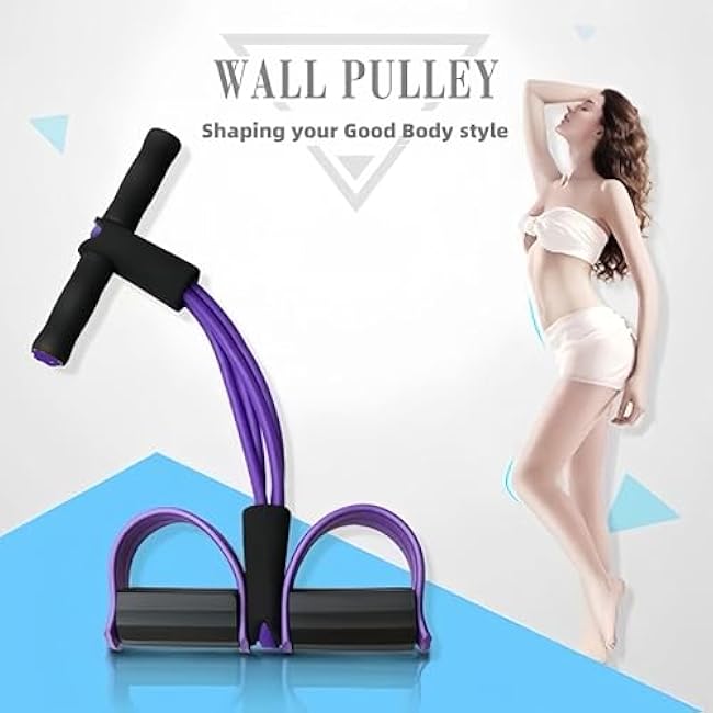 Resistance Bands for Exercise,6-Tube Elastic Yoga Pedal Puller Resistance Band, Natural Latex Tension Rope Fitness Equipment, for Abdomen/Waist/Arm/Leg Stretching Slimming Training