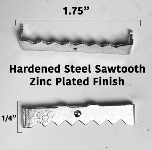 Image of 20 Pack 1-3 /4 inch Nailess Sawtooth Hangers Zinc Plated