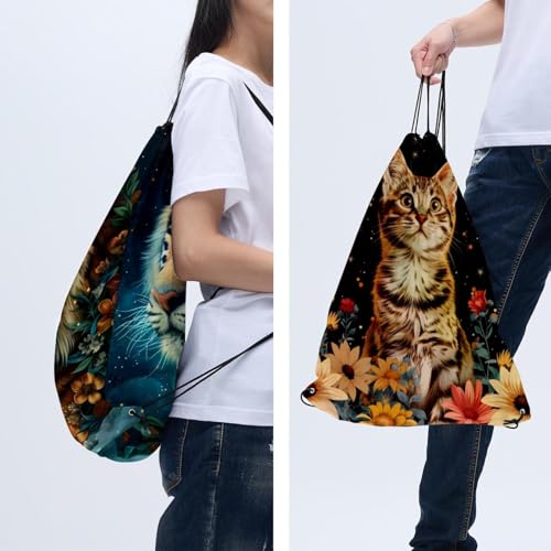 Sac à cordon de serrage lot de 2 étanches et pliables taille unique multicolore - 6