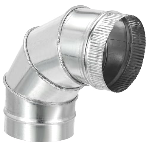 PATIKIL 5 OD 90 Grad Bogenrohrverbinder, HVAC Lüftungs-Schornsteinrohr Verstellbarer Verbinder aus verzinktem Eisenadapter für Lüftungsabzugsofen