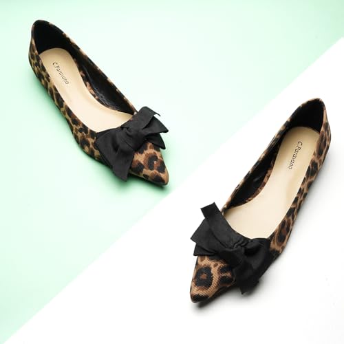 C.Paravano Pointy Bow Flats Women's Flats Comfortable Stylish Slip-On Shoes for Casual and Office2